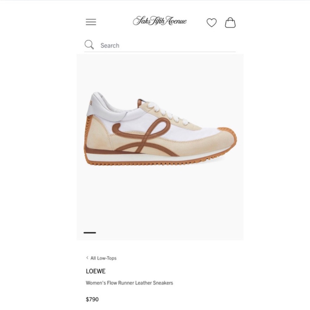 A-1CS-5: GYM SHOES: White and Brown Sneakers w/Pink Ribbon Accent, Unisex, NWOT - Picture 9 of 13